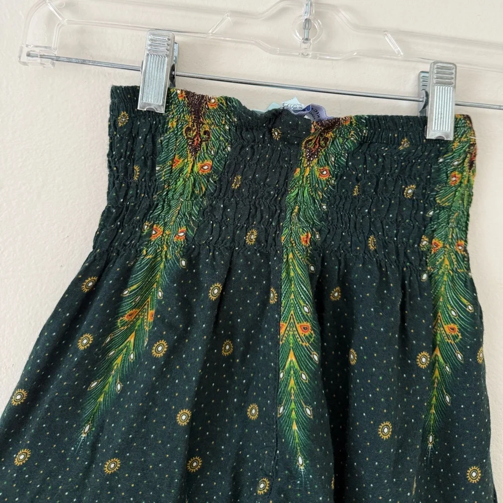 Girls Size 5 Boho Printed Harem Pants Smocked Paisley Peacock Mexicali Blues - Picture 7 of 12
